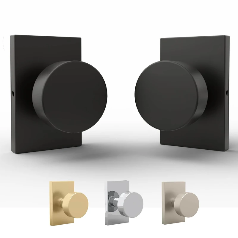 Mega Handles Dummy I Door Knob for Hallway, Closet and Bathroom I Reversible Heavy Duty Design I Fits All Standard Door Sizes I Screws Included - Black Matte (2 Pack)