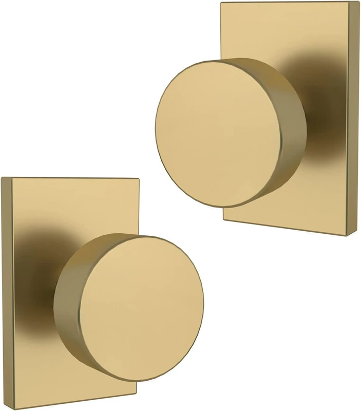 Mega Handles - Laura Dummy I Door Knob for Hallway, Closet and Bathroom I Reversible Heavy Duty Design I Fits All Standard Door Sizes I Screws Included - Satin Brass (2 Pack)