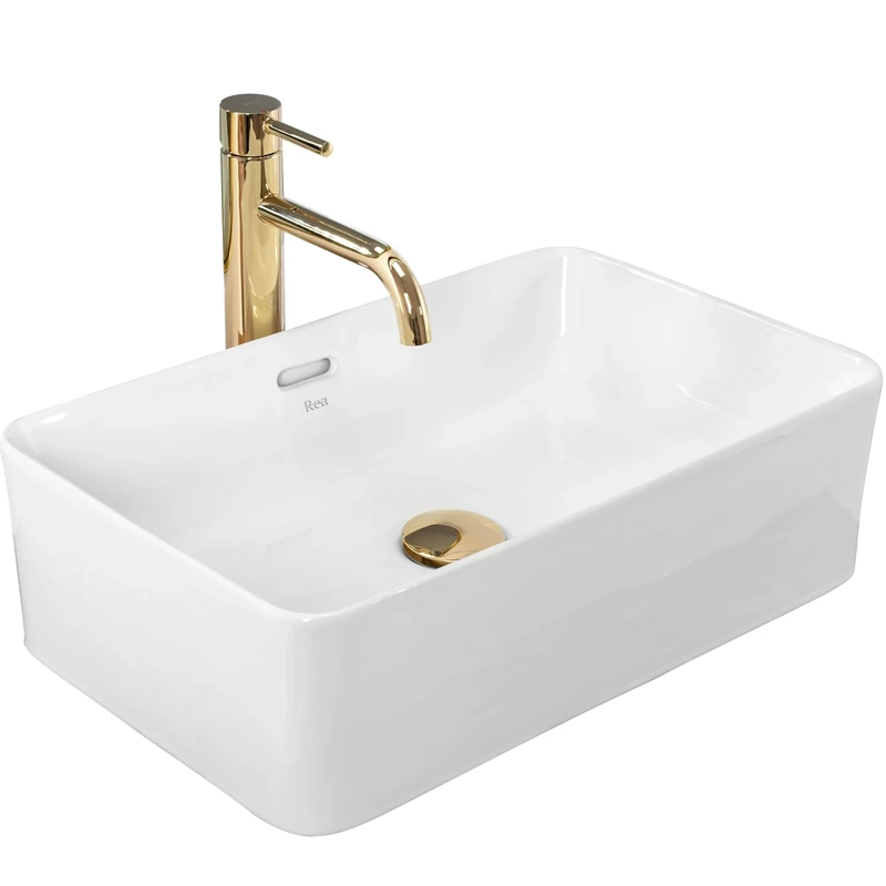 Rea REA-U5098 Bathroom Sink Made of Ceramic Berta 48-Snow white-REA-U5098, White