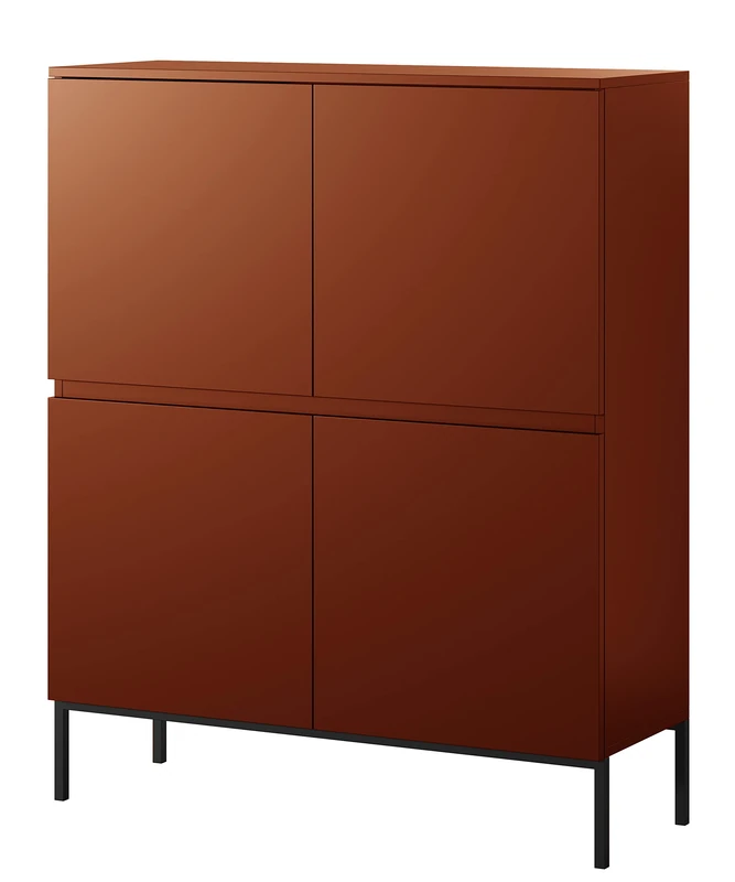 Selsey Sideboards, Metal Melamine, Brick red, 100 cm