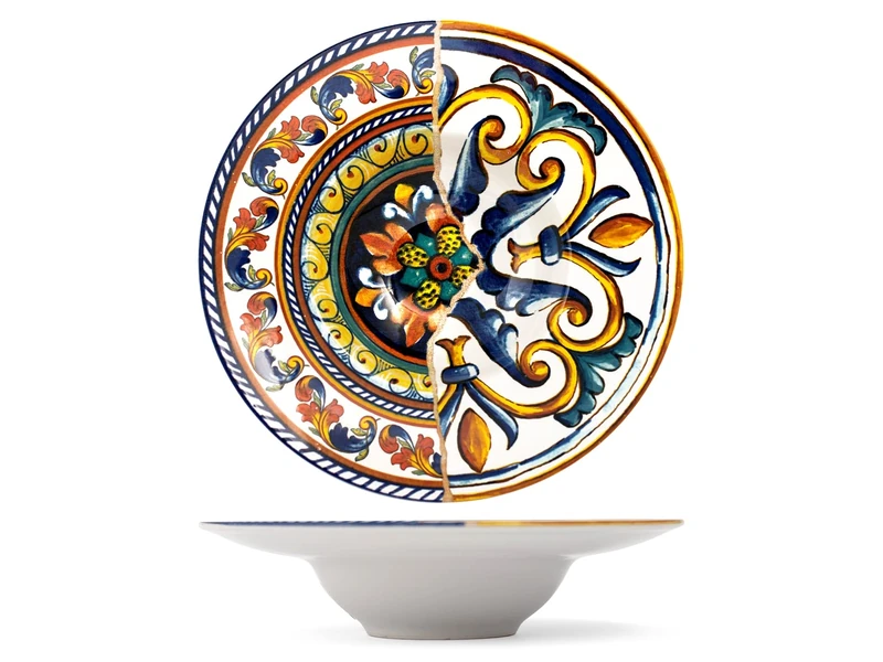 H+H Positano Set of 6 Piatti Pasta, Stoneware, 27 cm