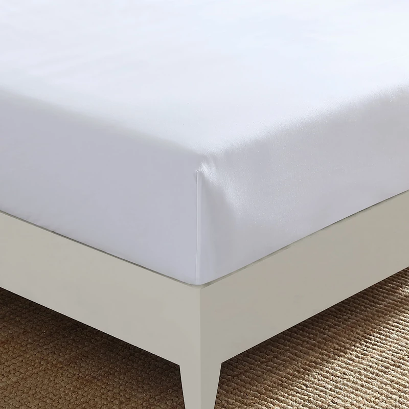 Nautica - Full Fitted Sheet, Cotton Percale Bedding, Casual Home Decor (Solid White, Full)