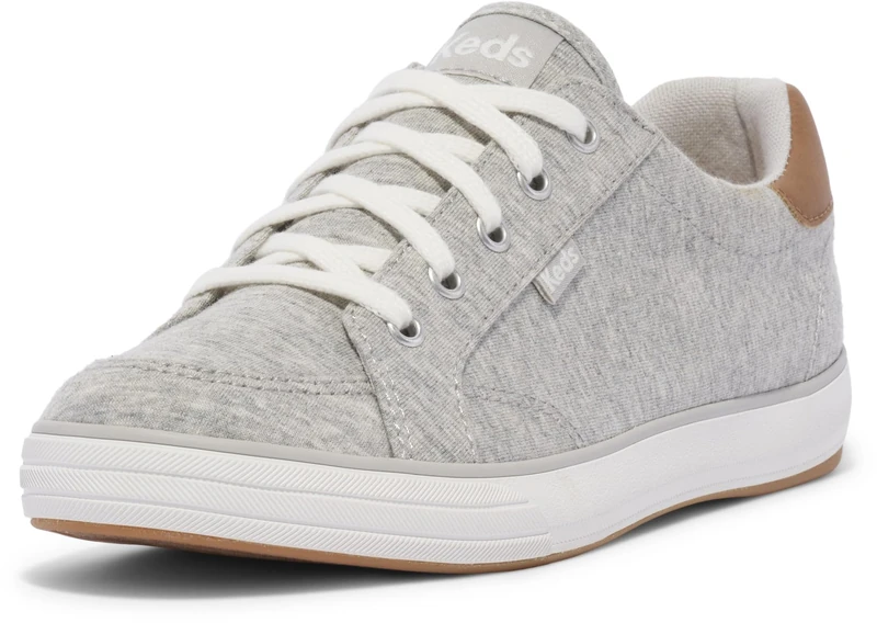 Keds Women's Center 3 Lace Up Sneaker, Grey Jersey, 4 UK
