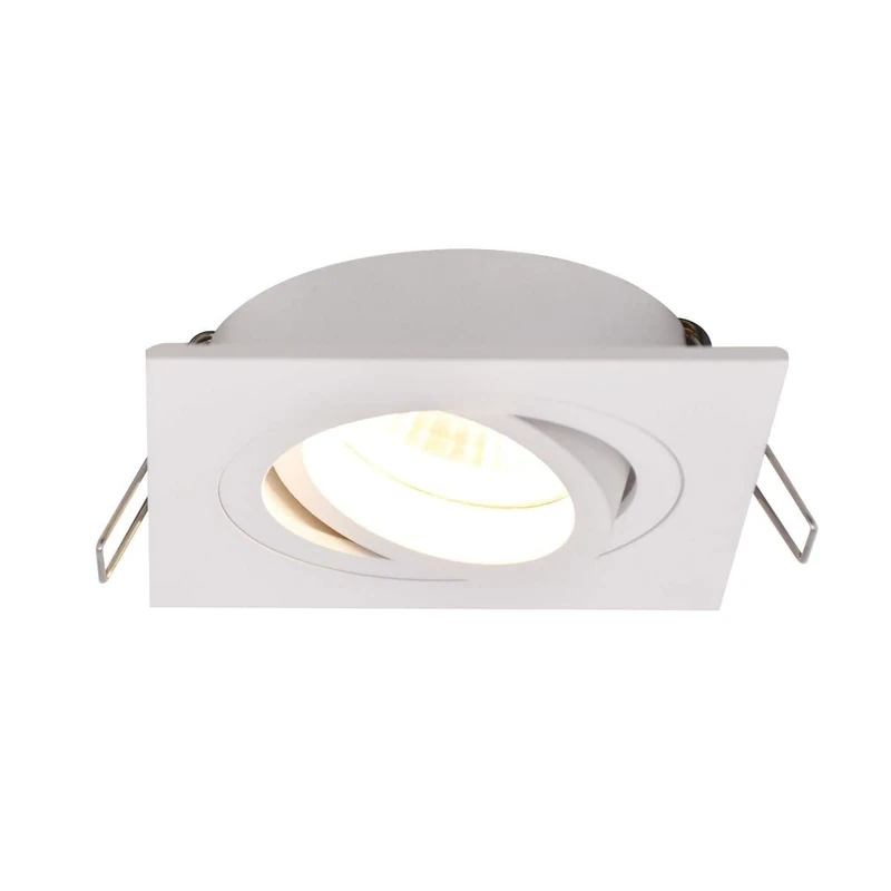 Zumaline Rondoo Square Recessed Downlight, White, 1x GU10 - Image 1