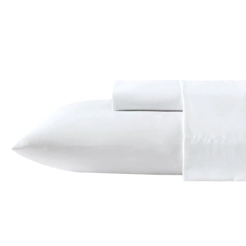 Nautica- Queen Sheet Set, Deep Pocket Fitted Sheet and Pillowcase Set, Casual Home Décor (Solid White, Queen)