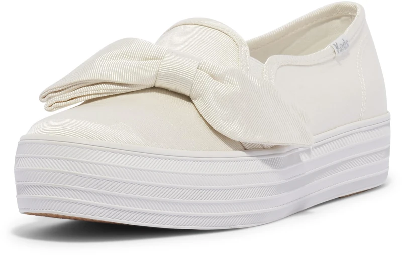 Keds Women's Triple Decker Sneaker, White Bow Celebrations, 5.5 UK