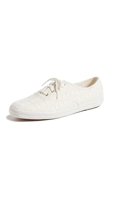 Keds Women's Champion Canvas Lace Up Sneaker, Crochet Cream, 6 UK