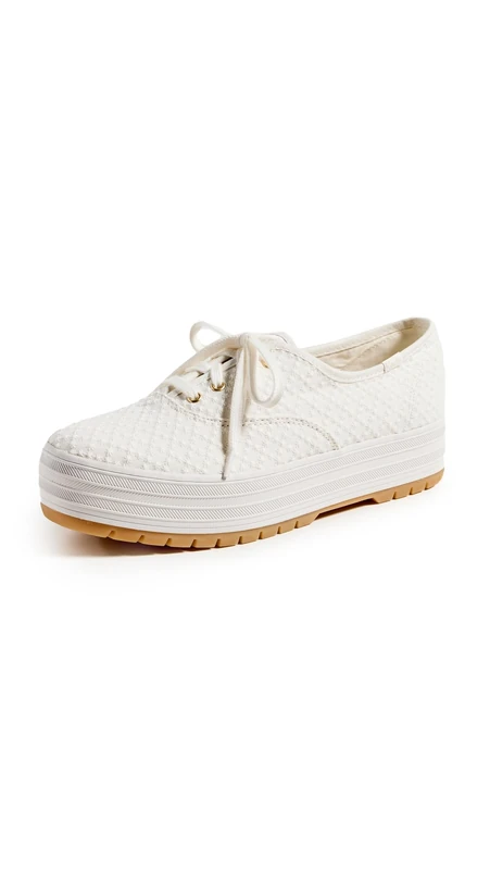 Keds Women's The Platform Lug Lace Up Sneaker, White Eyelet, 5 UK