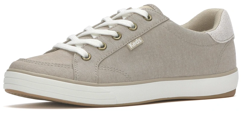 Keds Women's Center 3 Lace Up Sneaker, Oatmeal Textile, 7.5 UK