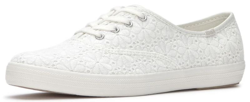 Keds Women's Champion Canvas Lace Up Sneaker, Crochet Cream, 7 UK