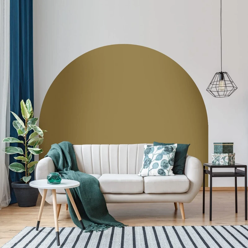 Ambiance Sticker Wall Stickers - Large Half Circle Wall Stickers for Living Room and Bedroom Decoration - 200 x 150 cm - Gold - Image 1