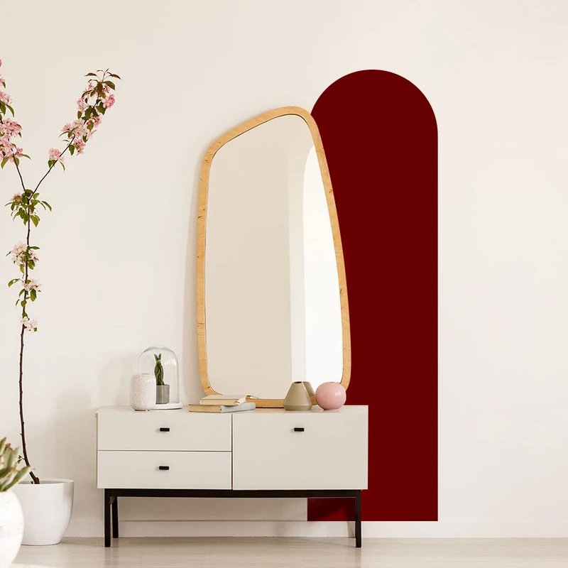 Ambiance Sticker Arche Living Room Sticker Modern and Simple Art | Large Bohemian Wallpaper for Living Room and Bedroom Decoration | W58 x H100 cm - Burgundy - Image 1