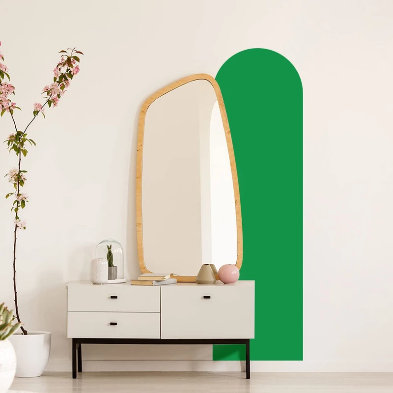 Ambiance Sticker Arche Living Room Sticker Modern and Simple Art | Large Bohemian Wallpaper for Living Room and Bedroom Decoration | W58 x H180 cm - Dark Green