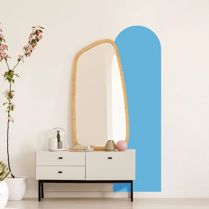 Ambiance Sticker Arche Living Room Sticker Modern and Simple Art | Large Bohemian Wallpaper for Living Room and Bedroom Decoration | W58 x H180 cm - Ice Blue