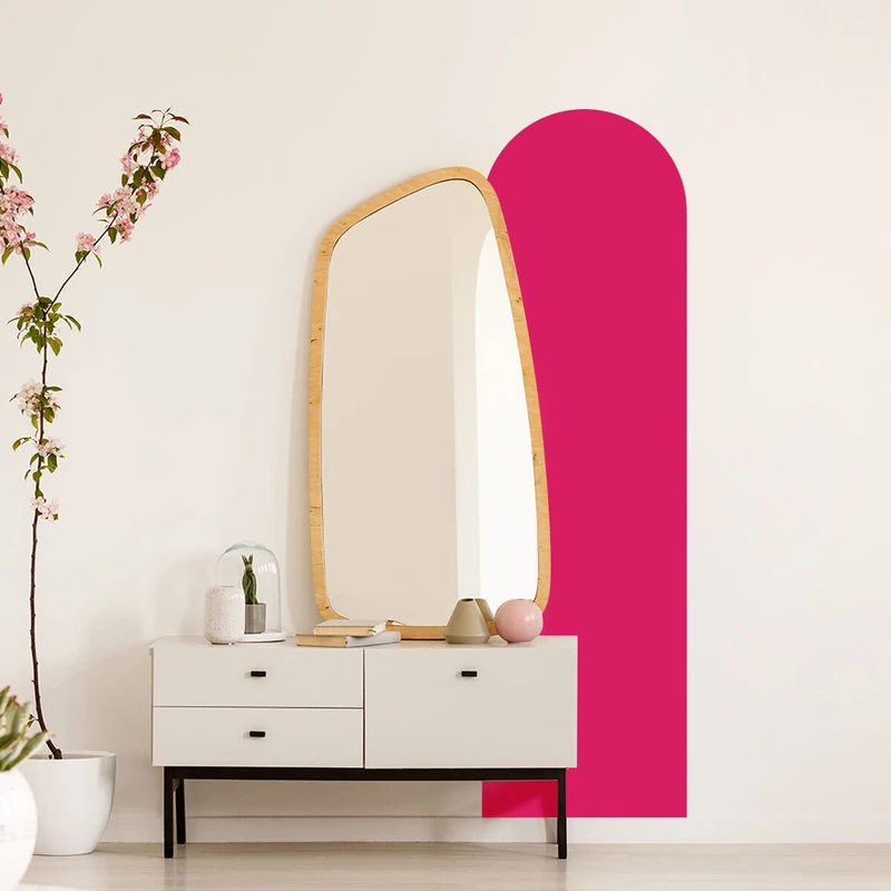Ambiance Sticker Modern and Simple Ark Living Room Sticker | Large Bohemian Wallpaper for Living Room and Bedroom Decoration | L58 x H140 cm - Fuchsia