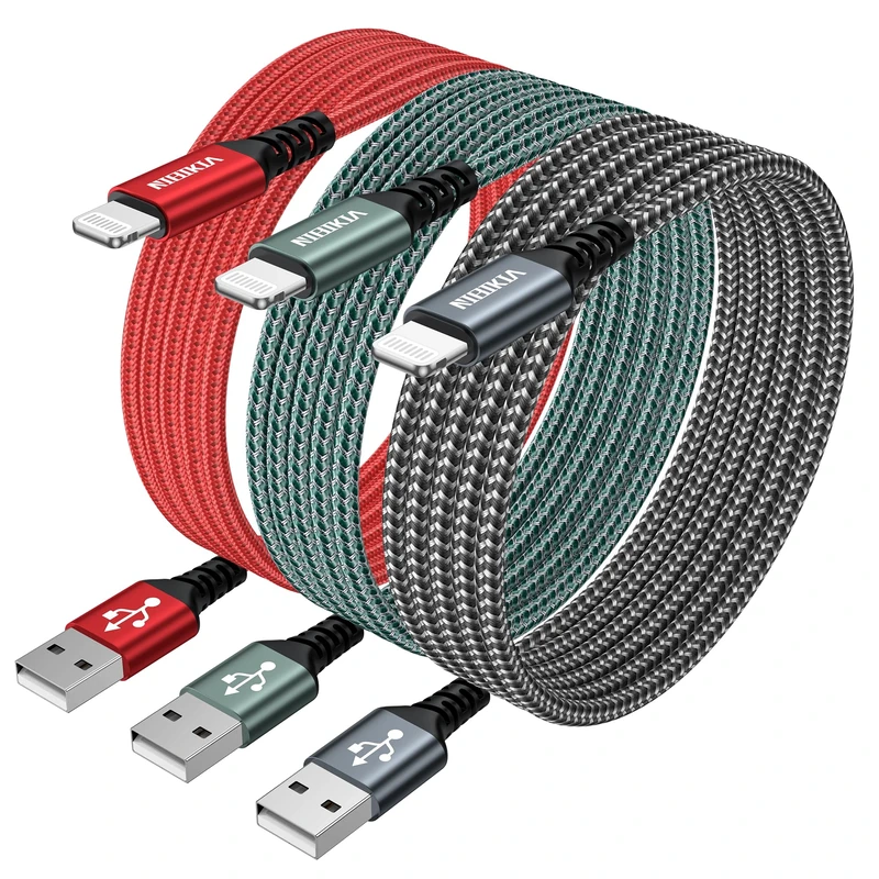 3Pack 2M iPhone Charger Cable [Apple MFi Certified], Lightning Cable to USB Fast Charging Lead for iPhone 14 13 12 11 Pro/Pro Max XS XR X 8 7 6 Plus 5 SE