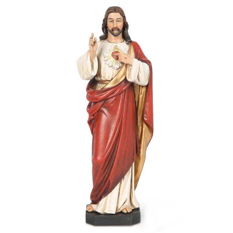 BC Catholic Sacred Heart of Jesus Statue, Catholic Figurine, Religious Gifts, 6" H, Handmade by Buildclassic