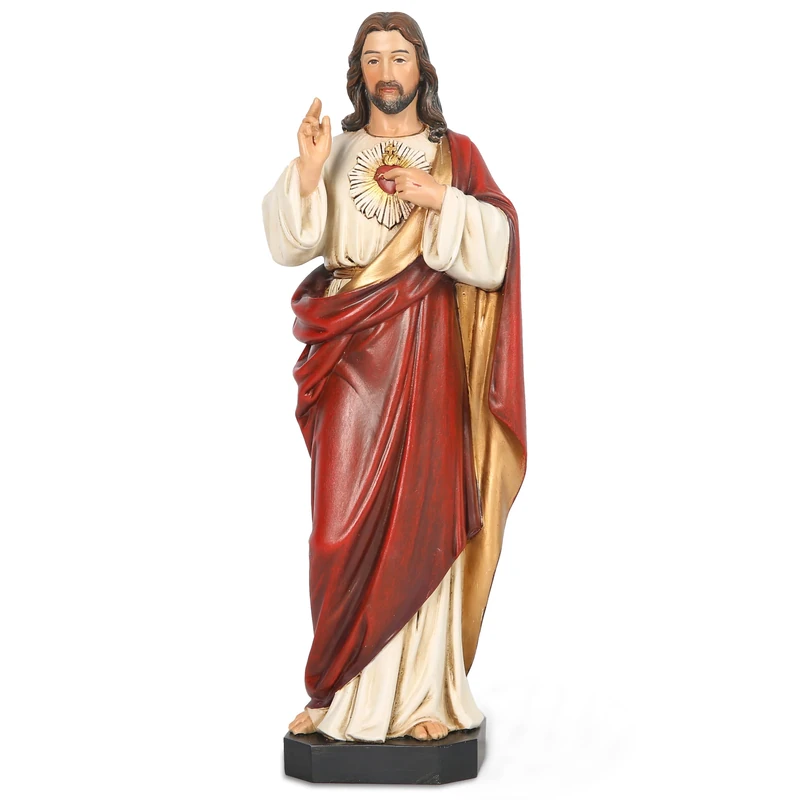 BC Catholic Sacred Heart of Jesus Statue, Catholic Colletable Figurine, Religious Gift, 10" H, Handmade by Buildclassic