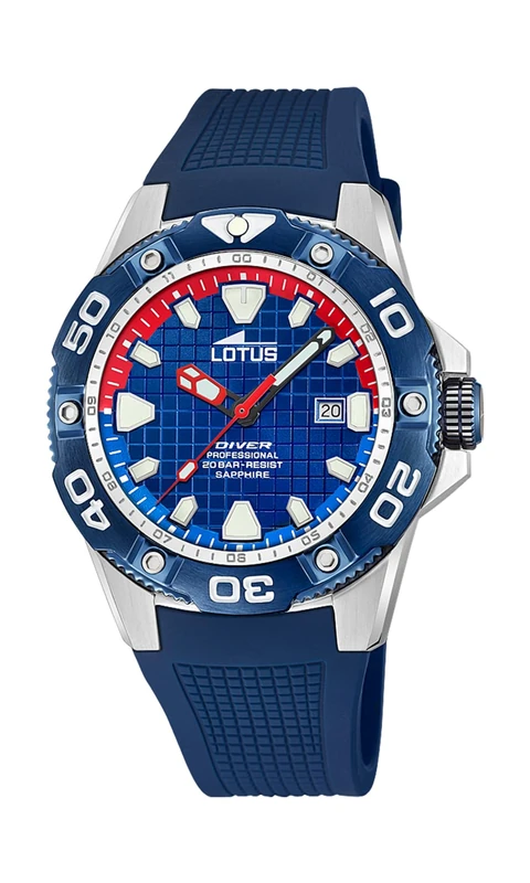 Lotus 18927/2 Mens Divers Watch - WR 200M - with Rubber Strap - Image 1