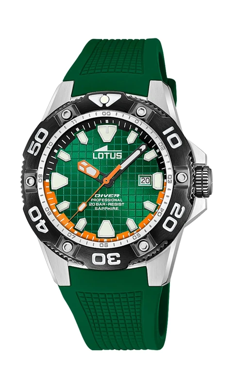 Lotus Mens Divers Watch - WR 200M - with Rubber Strap 18927/3