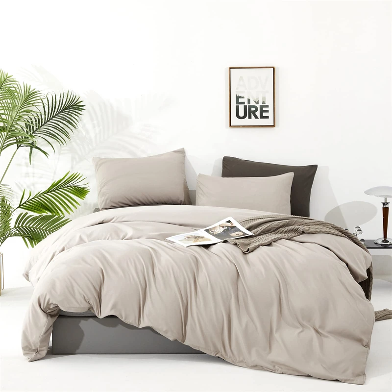karever Light Khaki Comforter Set Cal King Size Khaki Comforter 3 Pieces Champagne Color California King Comforter Bedding Set Women Solid Khaki Cal King Bed Comforter Set