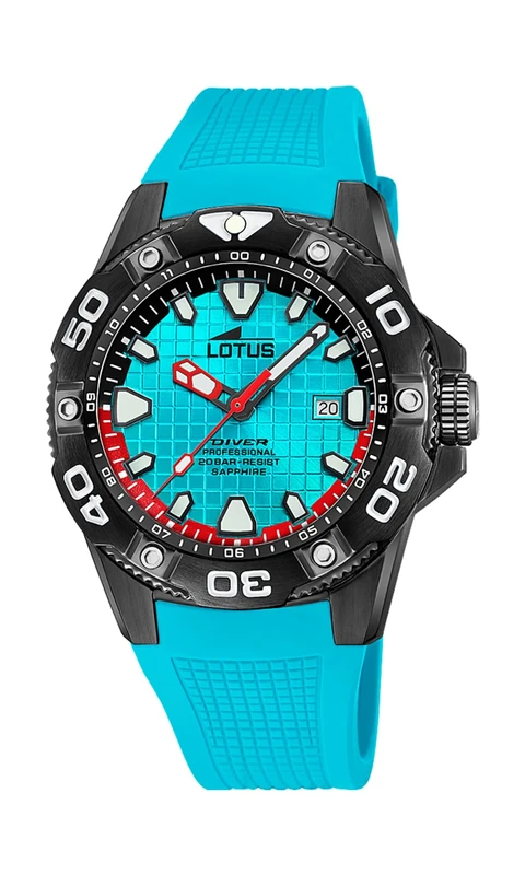 Lotus Mens Divers Watch - WR 200M - with Rubber Strap 18928/1