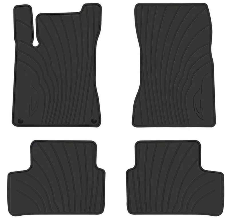 San Auto Car Floor Mats Liners Custom Fit for Mercedes Benz CLA 2020-2023/GLA 2021-2023, A/B Class 2020-2023 Full Black Rubber Set All Weather Protection Heavy Duty Odorless
