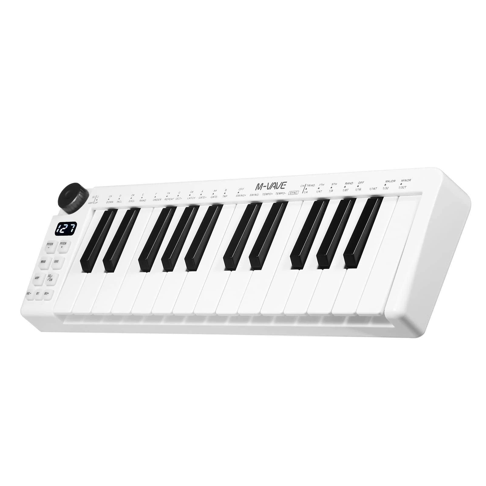 Btuty 25 Key MIDI Controller, Keyboard Rechargeable Portable USB Keyboard MIDI Controller with 25 Speed Sensitive Keys 1 Knob