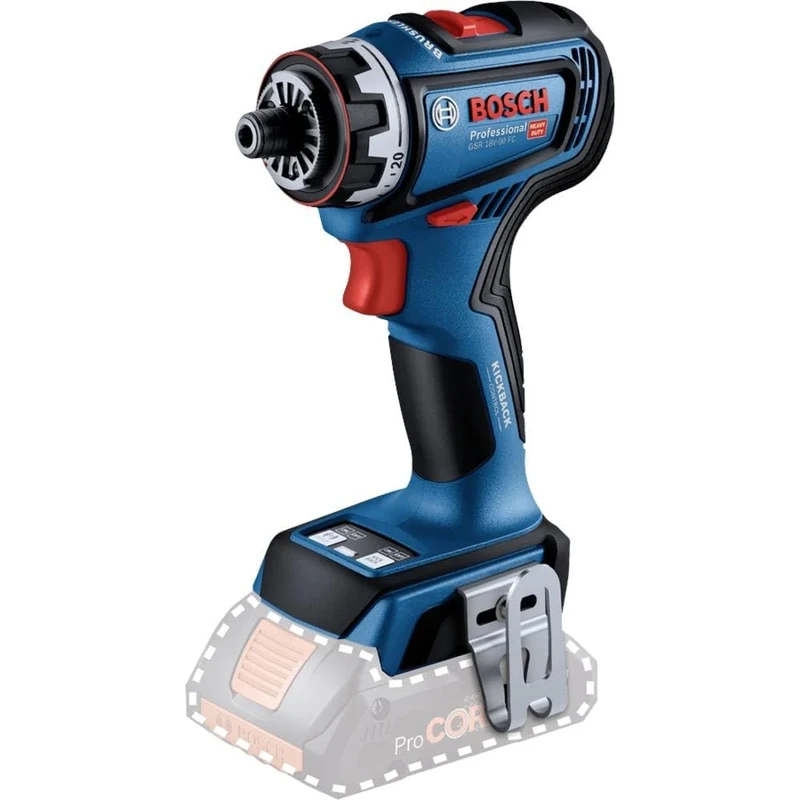 Bosch Professional 18V System Cordless Drill Driver GSR 18V-90 FC (FlexiClick System, hard torque of 64 Nm, brushless motor, 2-gear, ideal for screwdriving and drilling applications in wood and metal)