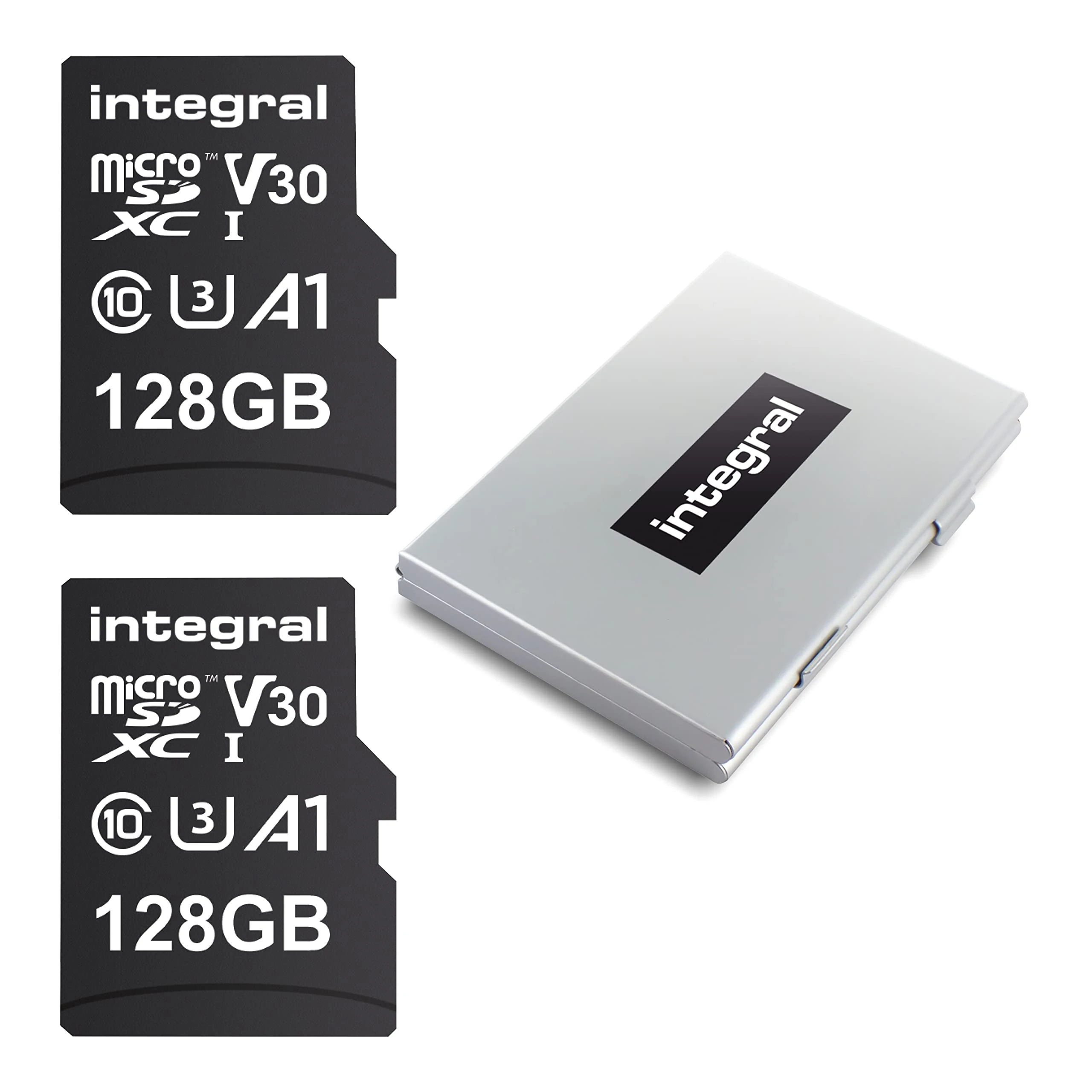 Integral 128GB 2-pack Micro SD Card 4K Video Premium High Speed Memory Card SDXC Up to 100MB s Read Speed and 50MB s Write speed V30 C10 U3 UHS-I A1