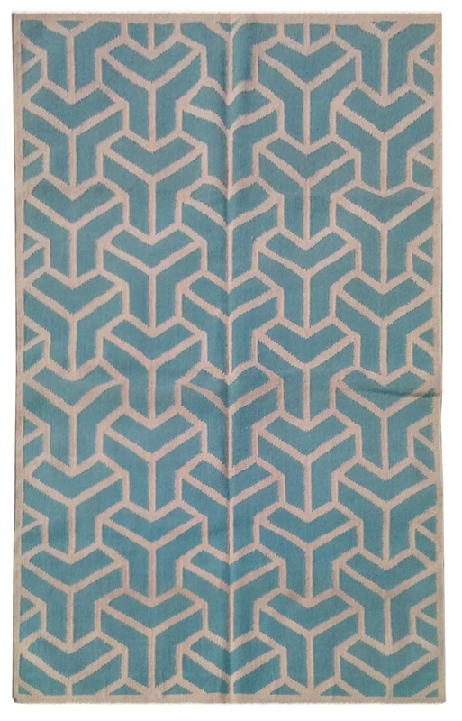Kilim JP 11170 Blue/White 150 x 240 cm - Image 1