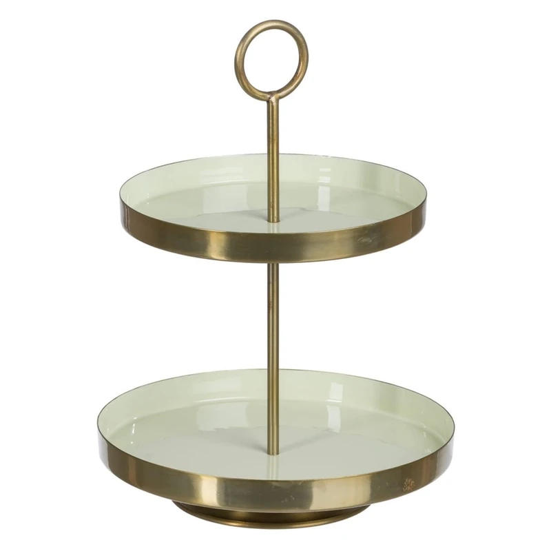 Snack Tray, 30 x 30 x 40.5 cm, Gold, Iron Green