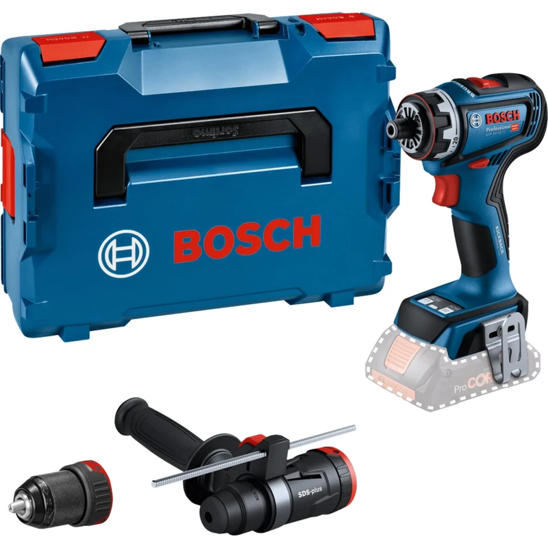 Bosch Professional 18V System Cordless Drill Driver GSR 18V-90 FC (FlexiClick System, Hard Torque of 64 Nm, brushless Motor, 2-Gear, incl. 1x GFA 18-M, 1x GFA 18-H, L-BOXX)