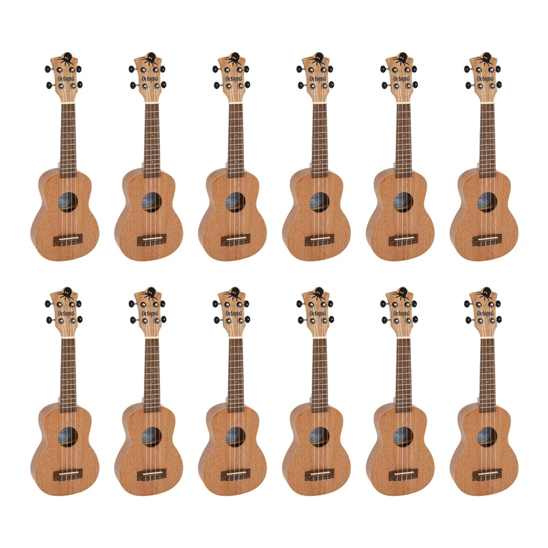 Octopus Academy soprano ukulele classroom pack of 12 - Natural