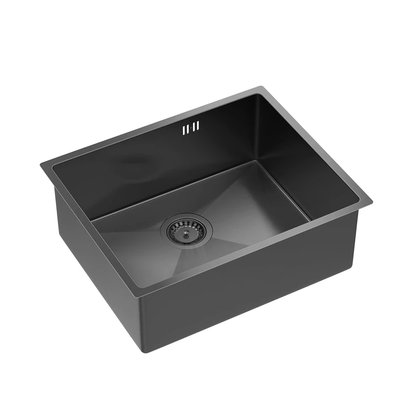 QUADRON Anthony Single Bowl Stainless Steel Sink Size 54 x 44 x 19 cm Graphite Pvd Built-in Sink Single Bowl Stainless Steel
