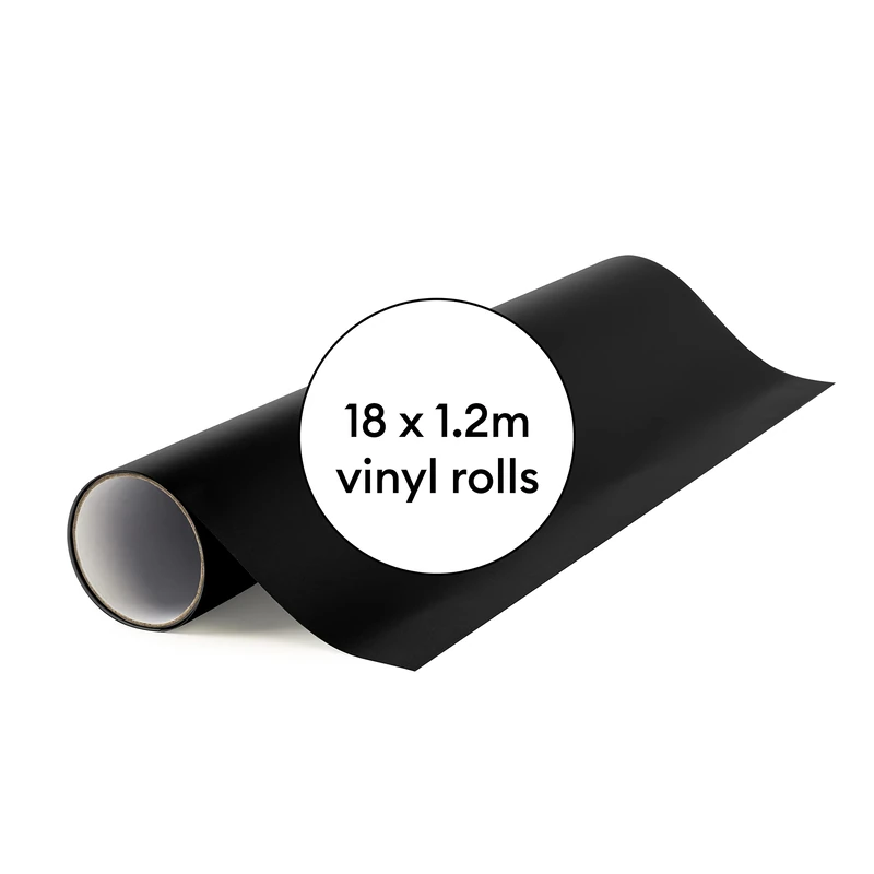 Cricut Removable Vinyl Bundle 18-Pack | Black | 21.9m (72ft) Total Length | 18 x Self Adhesive Vinyl Rolls, 30.5cm x 1.2m (12" x 48") per roll | for use with All Cricut Cutting Machines