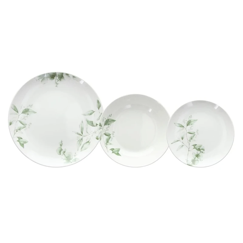 Dinnerware Set 18 Pieces Porcelain Leaves 1 cm