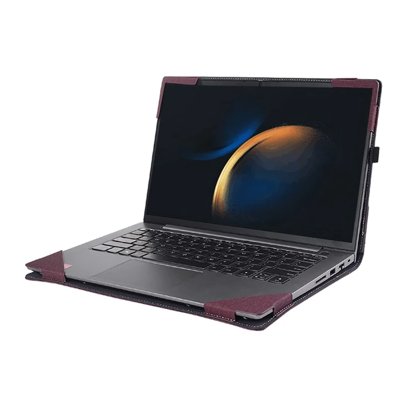 Laptop Cover for 16 Inch Samsung Galaxy Book3 Pro/Galaxy Book3 Pro 360/Galaxy Book 3 Ultra Case，PU Leather Laptop Bag Protective Shell Accessories (Wine Red) - Image 1