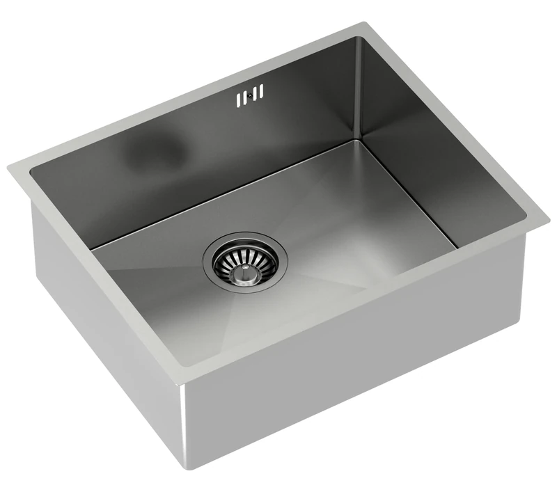 Quadron Anthony Stainless Steel Sink, Dimensions: 54 x 44 x 19 cm, 1 Basin, Cabinet Basin: from 60 cm (Steel (Built-in Basin))
