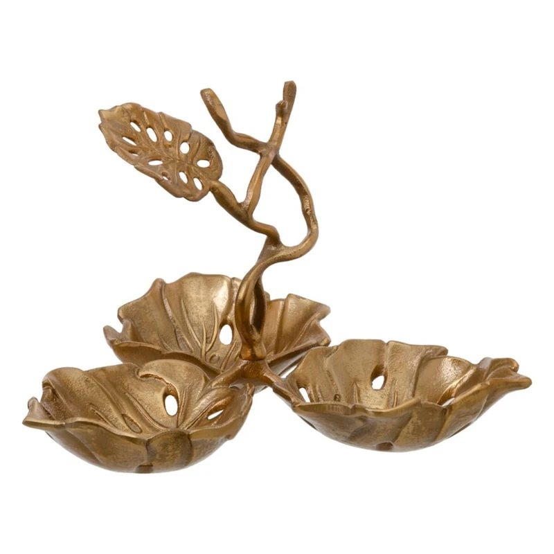 Table Centerpiece 28.5 x 28.5 x 20 cm, Gold Aluminium