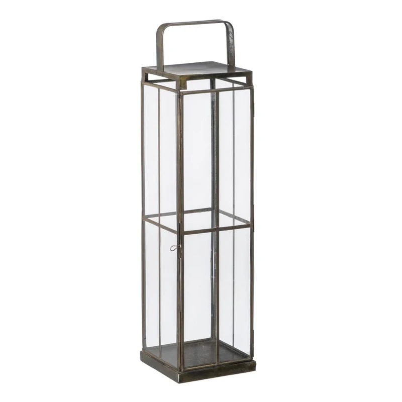 Candle Holder 16 x 16 x 64 cm Gold Glass Metal