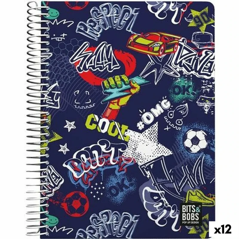 Grafoplas Star Notebook, Multicoloured, 80 Sheets, Quarter (Pack of 12)