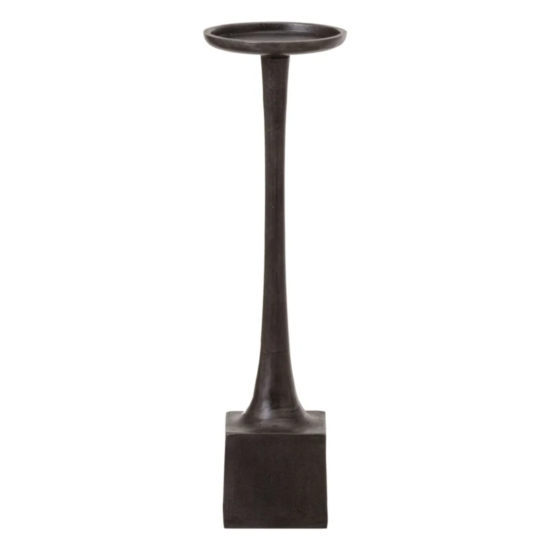 Candle Holder, 12 x 12 x 41.5 cm, Grey, Aluminium - Image 1