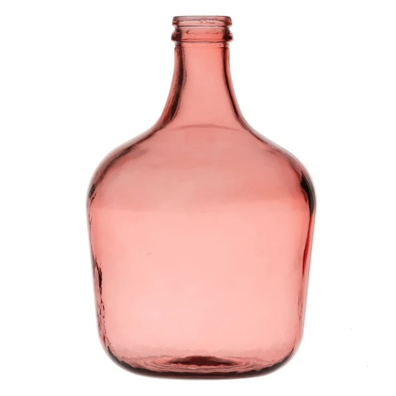 Decorative Carafe Pink Recycled Glass 27 x 27 x 42 cm