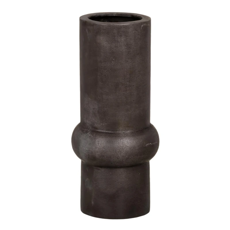 Grey Aluminium Vase 15 x 15 x 33.5 cm - Image 1