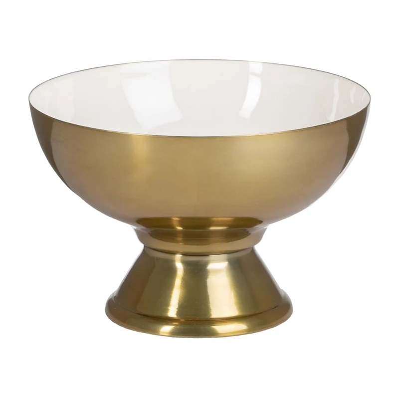 Table Centerpiece 25 x 25 x 16.5 cm, Gold White Iron