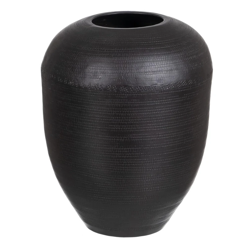 Vase 10 x 10 x 13" Black Aluminium - Image 1