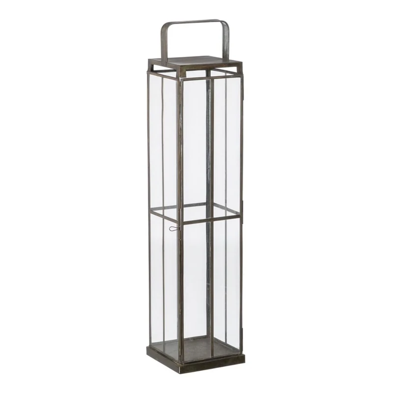 Candle Holder 16 x 16 x 74 cm Gold Glass Metal