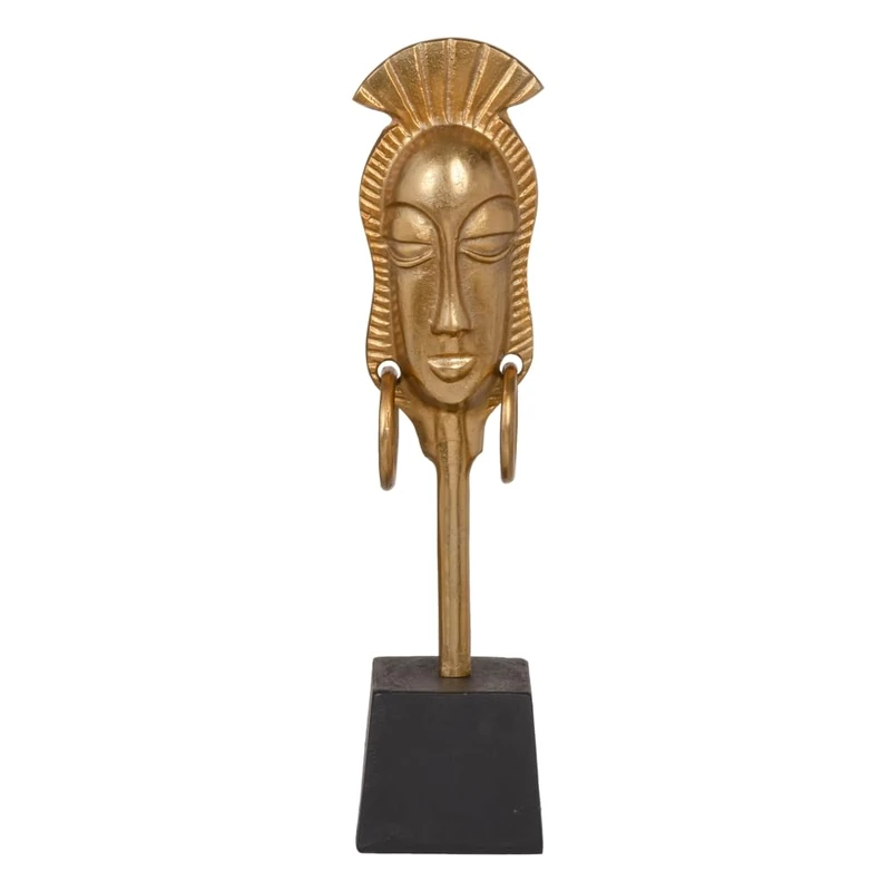 Decorative Figurine 11 x 10.5 x 46 cm Black African Gold
