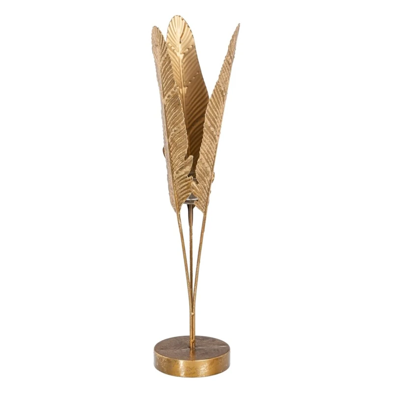 Candle Holder 15 x 15 x 58 cm Gold Glass Metal - Image 1